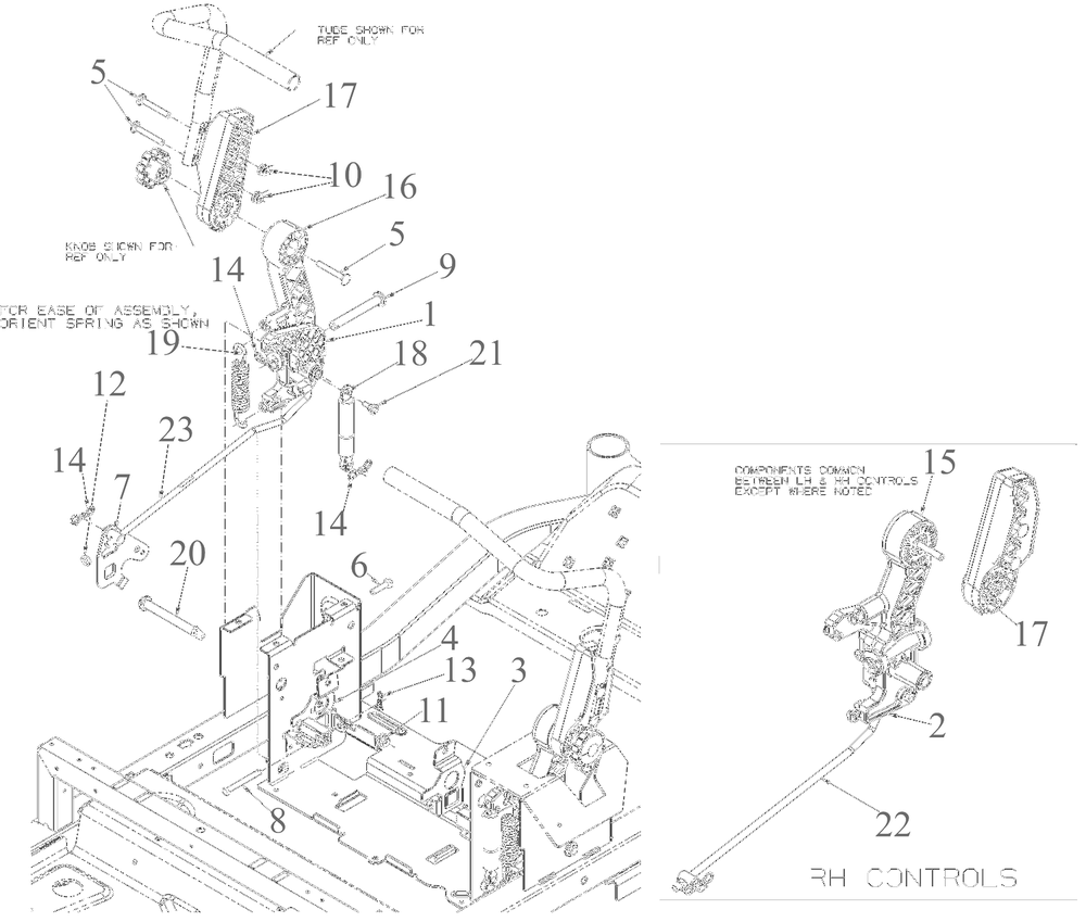 Operator Control Diagram and Parts List for 17ADFACTA07 2024 Yard Machines Lawn Tractor